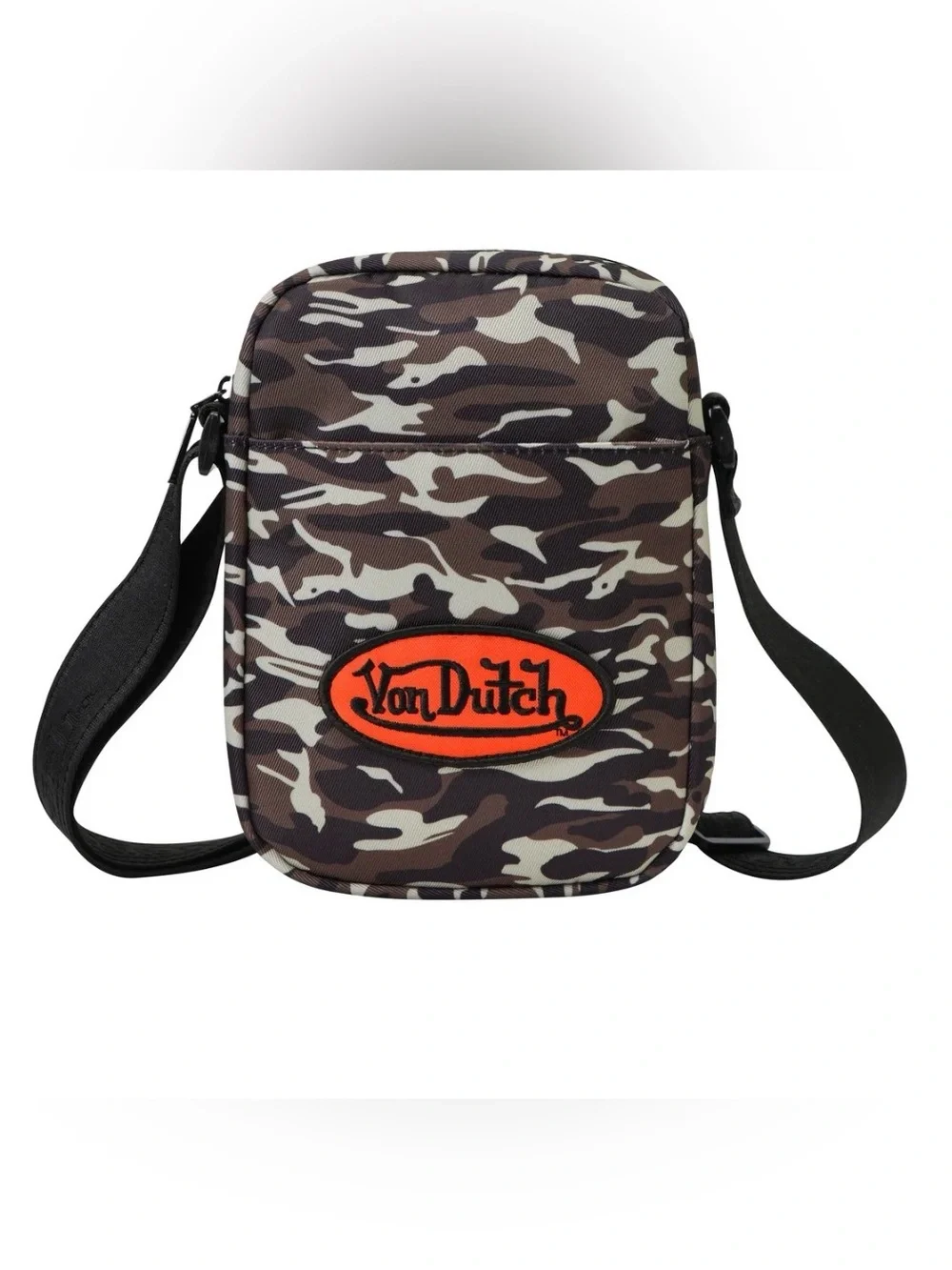 NWT Von Dutch Camo Shoulder Bag with Orange Logo
